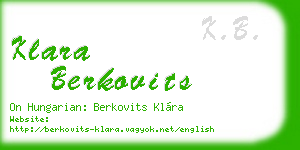 klara berkovits business card